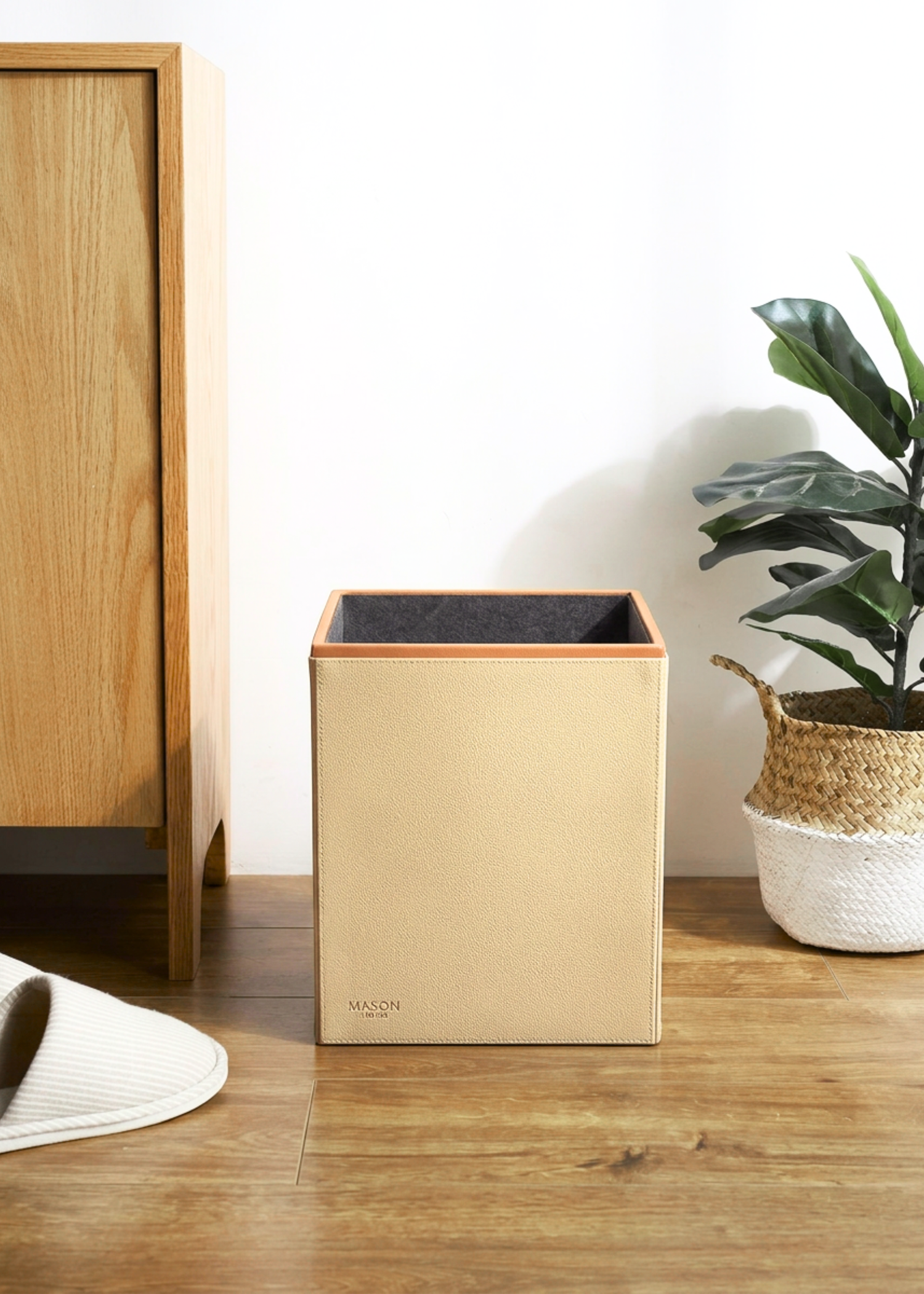 Naples Taupe Square Dustbin