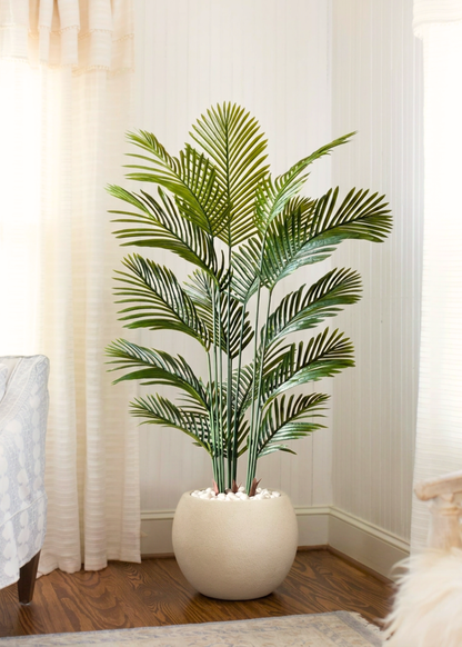 Artificial Lush Green Areca Palm Plant - 5 Feet