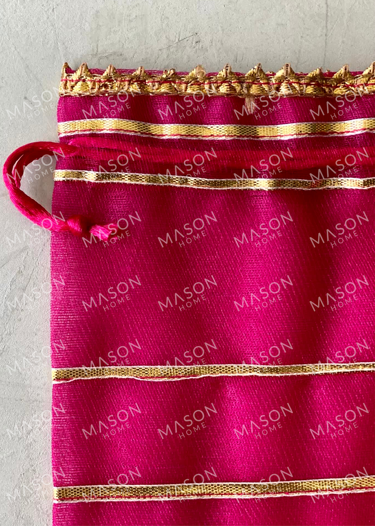 Festive Zari Stripe Potli - Set of 5