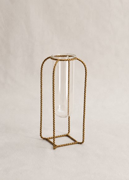 Braided Gold Test Tube Vases