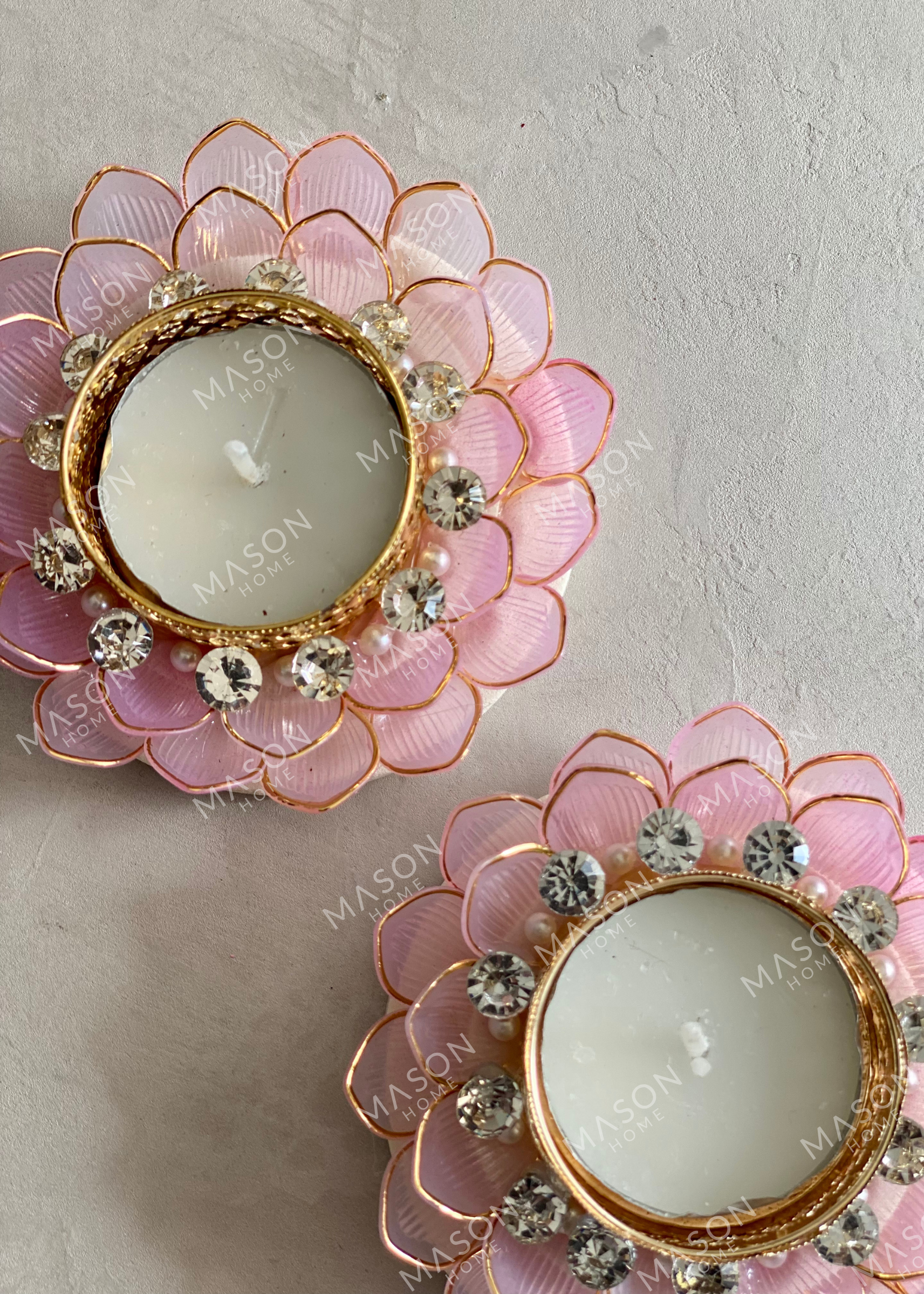 Festive Aurelia Bloom Diya - Set of 2