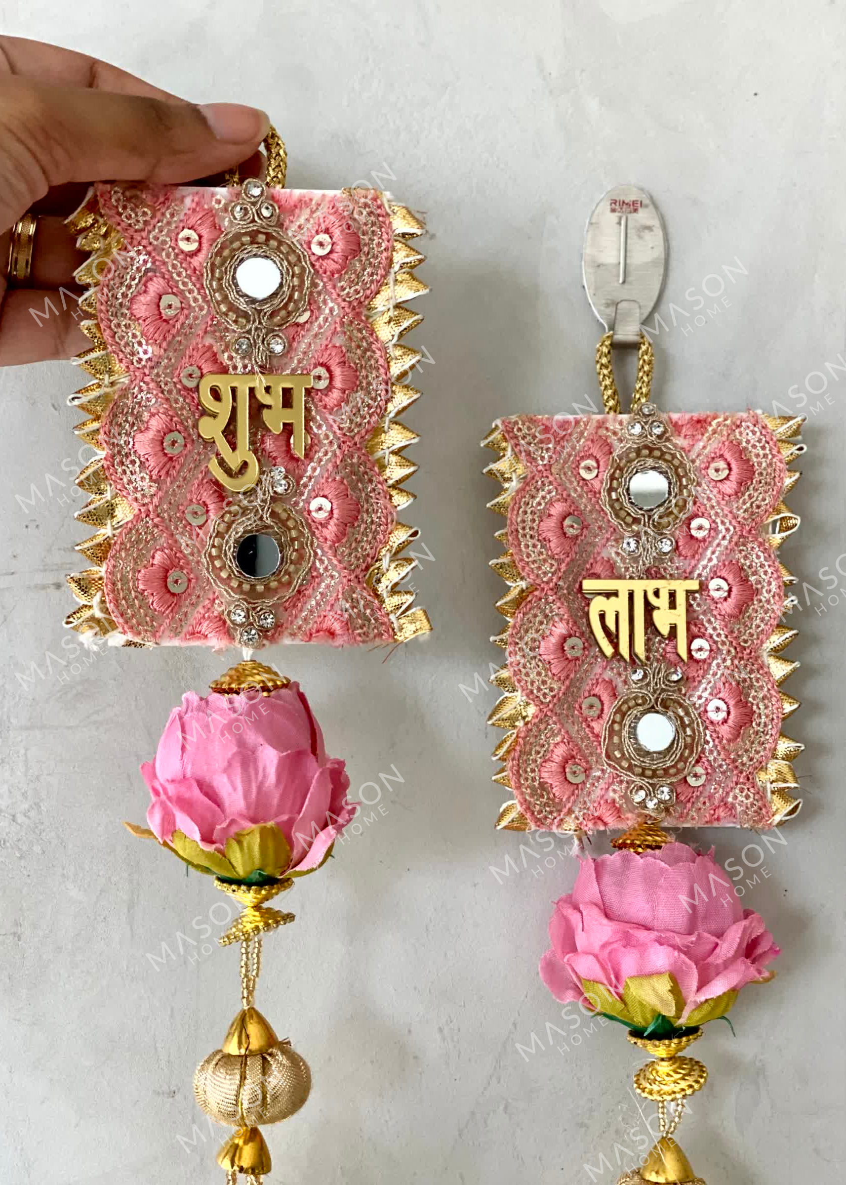 Aarna Lotus Shubh Labh Hanging – Pink