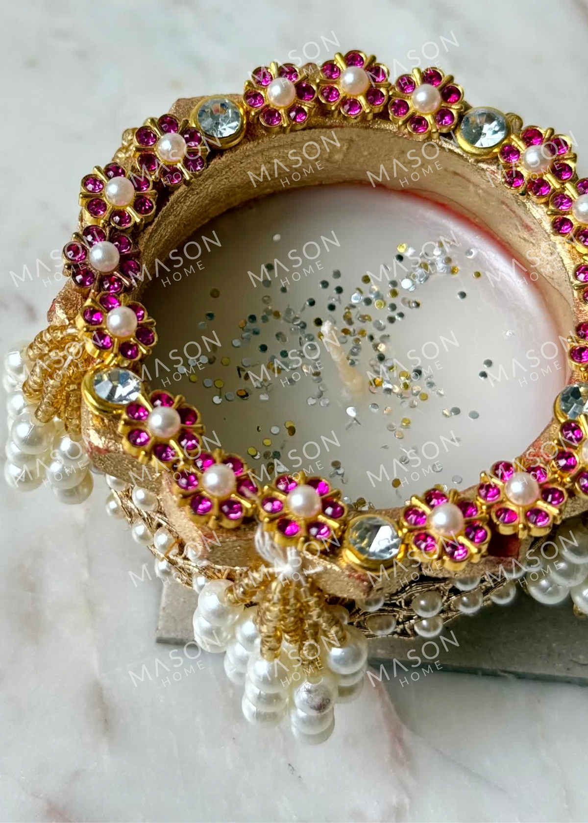 Handmade Clay Rustic Rooh Pearl Diya - Set of 2
