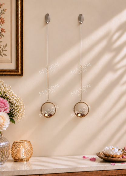 Festive Golden Glow Diya - Set of 2