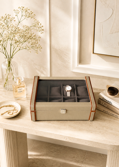 Naples Taupe Watch Box - 8 Slots