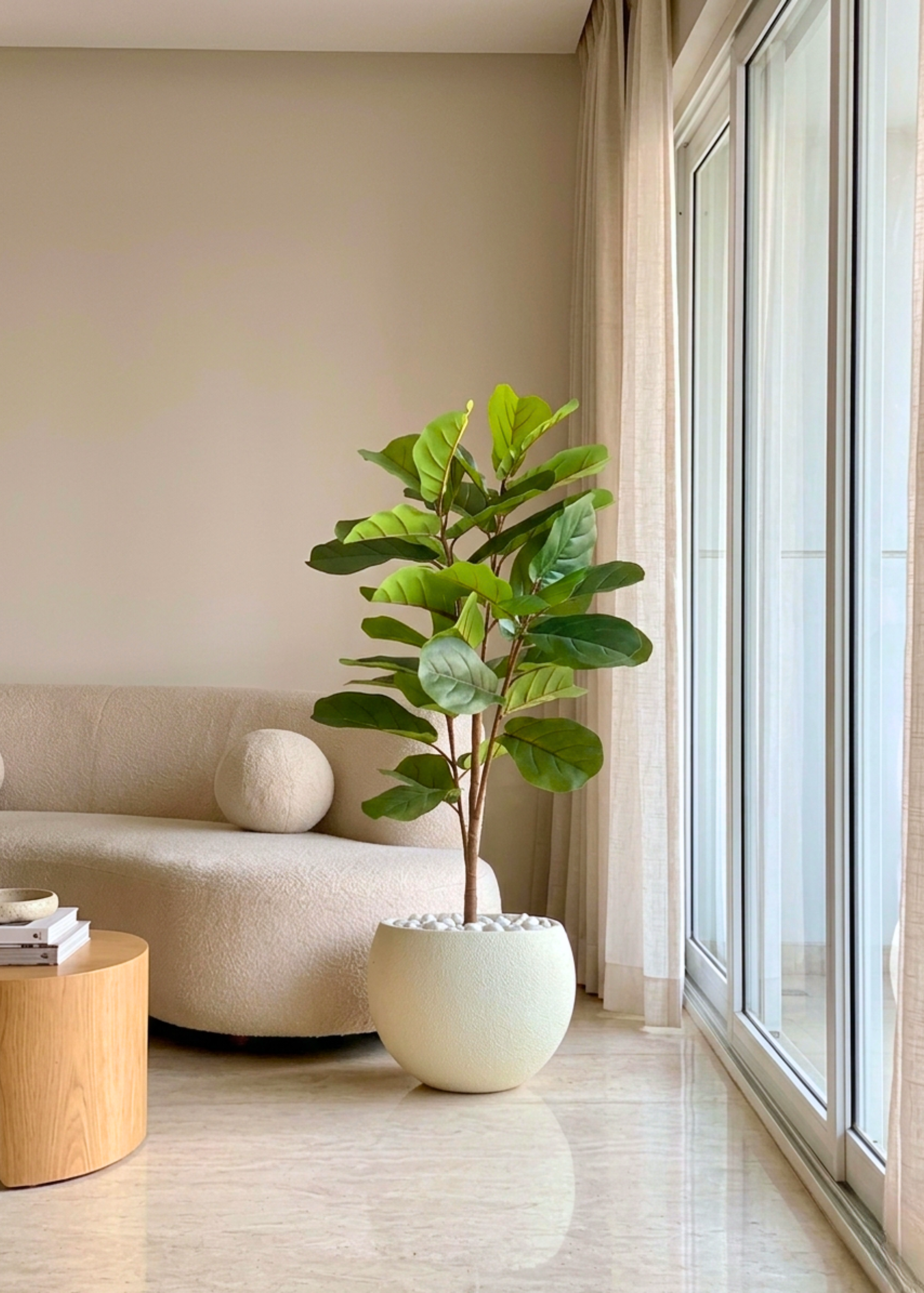 Artificial Lush Fiddle Plant - 4.5 Feet