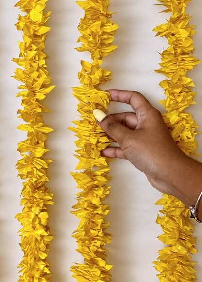 Decorative Artificial Yellow Gajra - Set Of 12 (3 Feet)