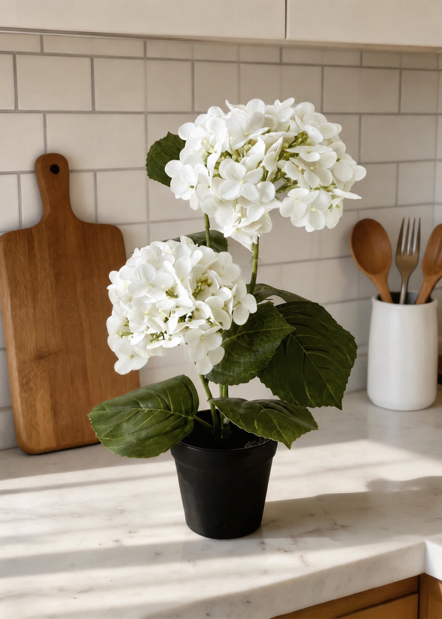 Artificial Botanic Hydrangea Plant - White