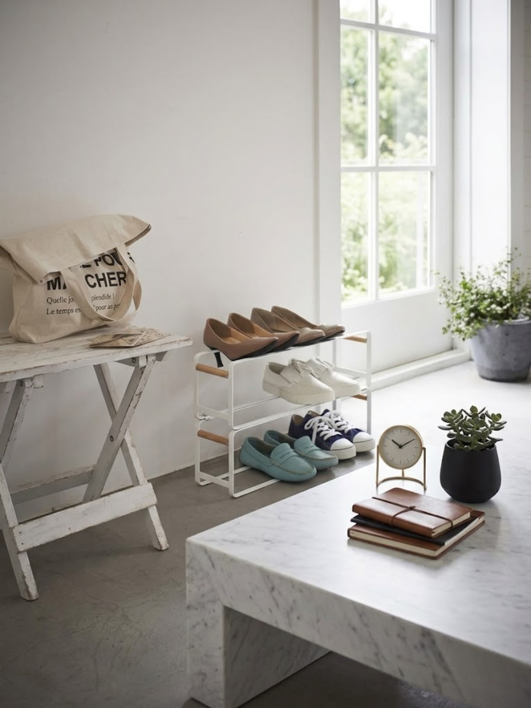 Stackable Shoe Rack - White