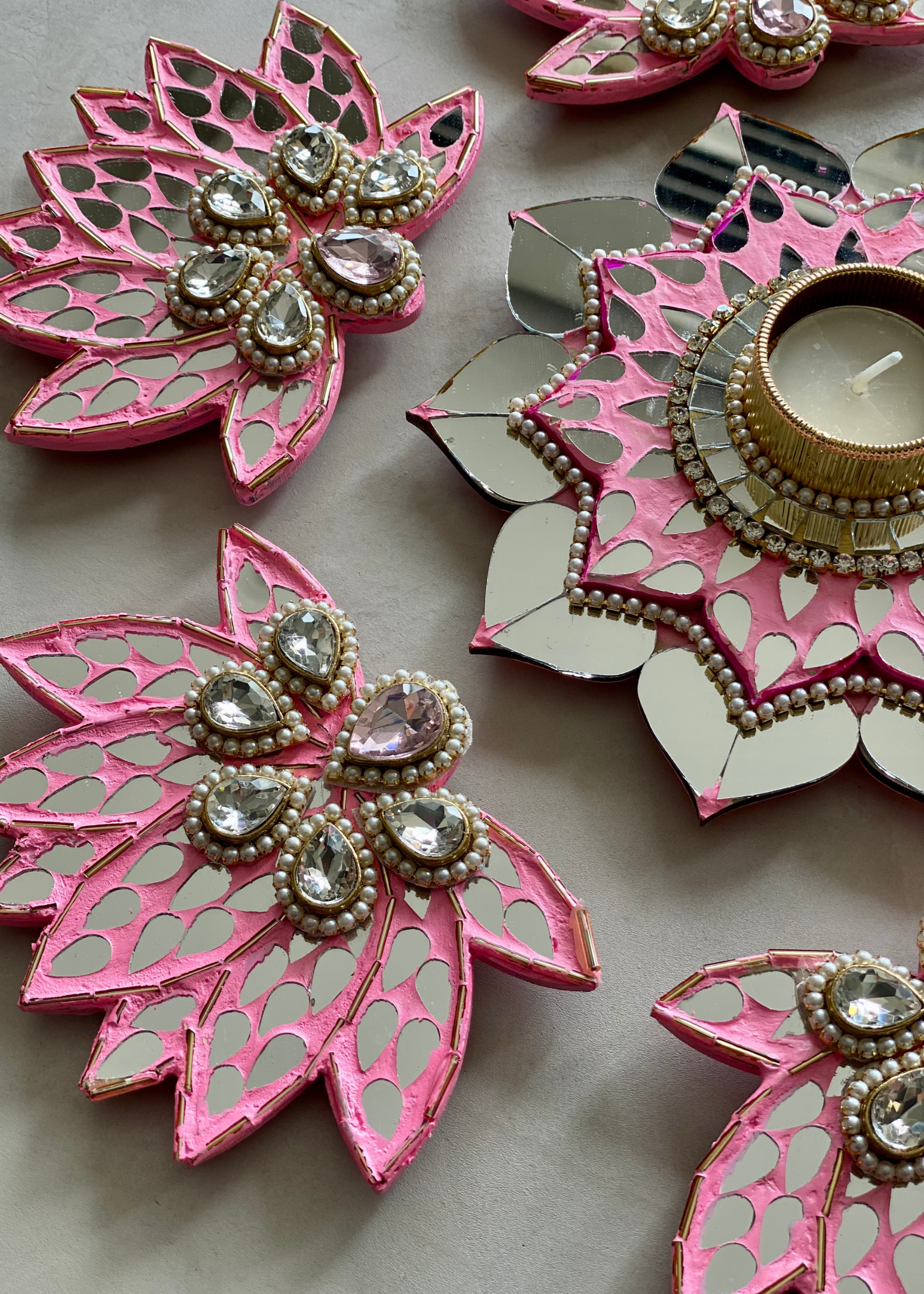 Festive Mirror Lotus Rangoli