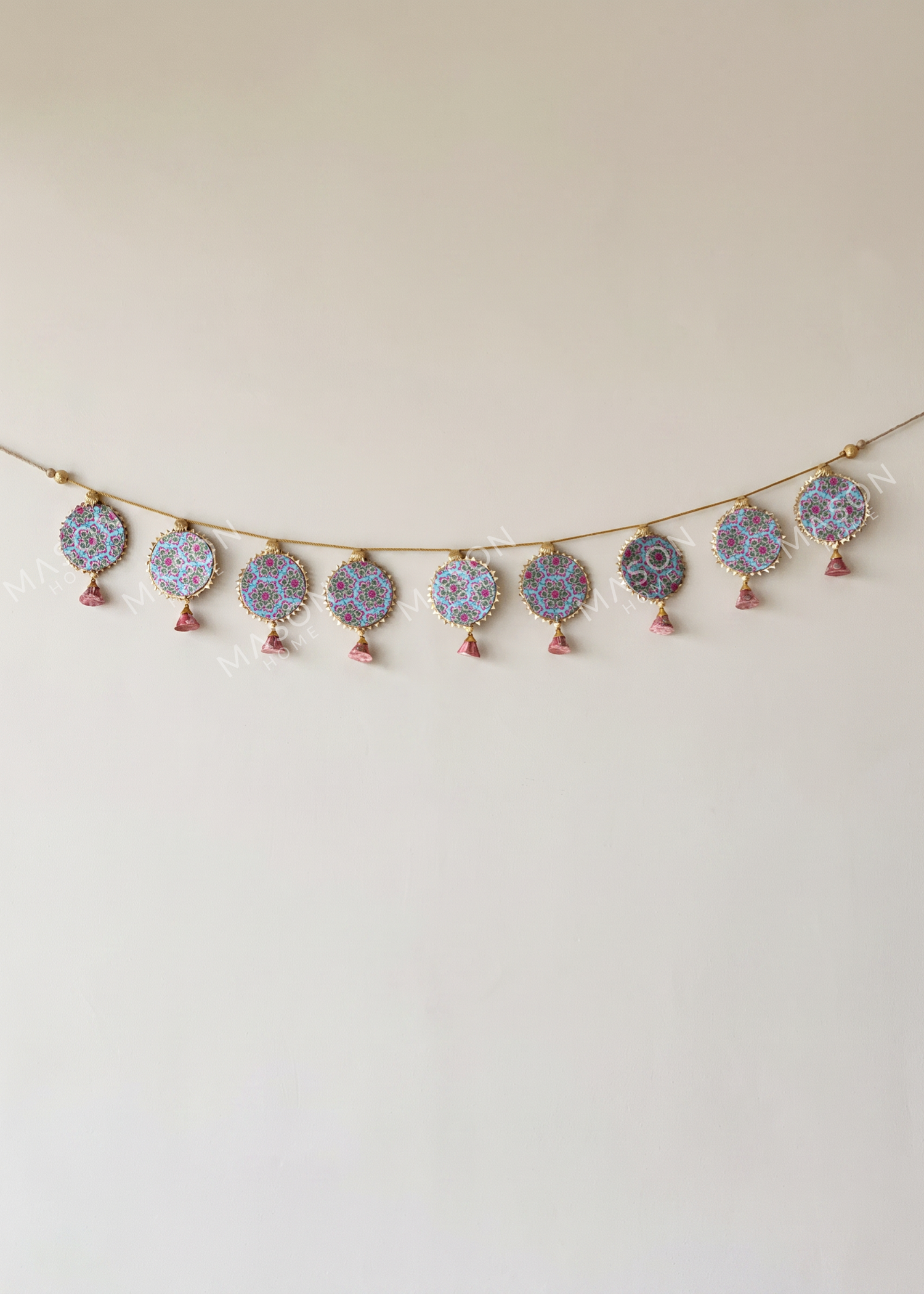 Festive Shubh Rang Reversible Toran - Pink &amp; Blue