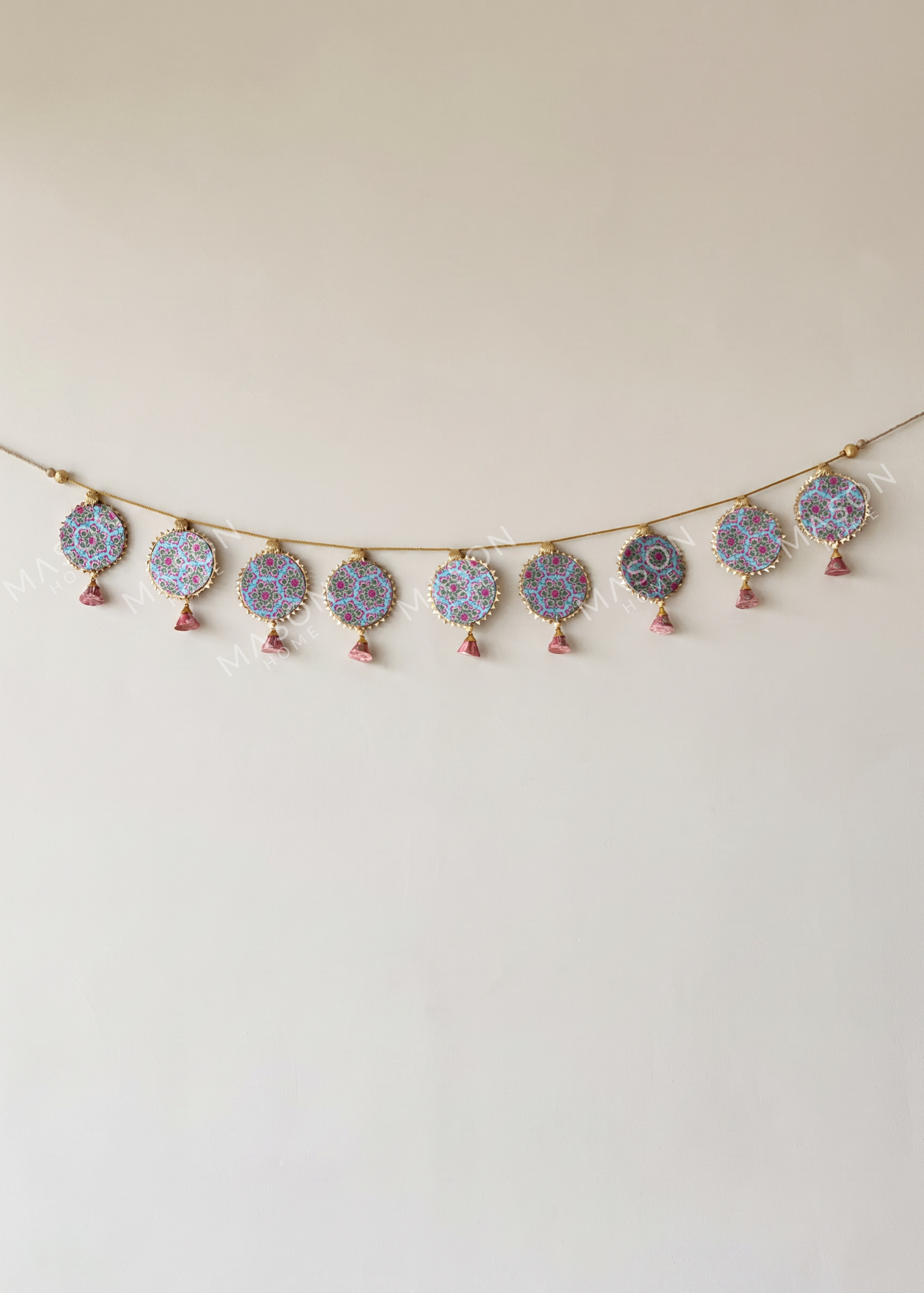 Festive Shubh Rang Reversible Toran - Pink &amp; Blue