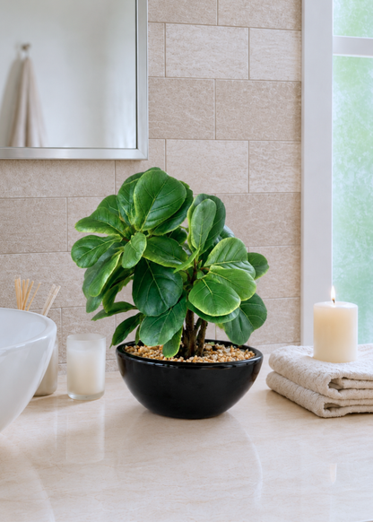 Artificial Fiddle Fig Bonsai Plant -1 Feet