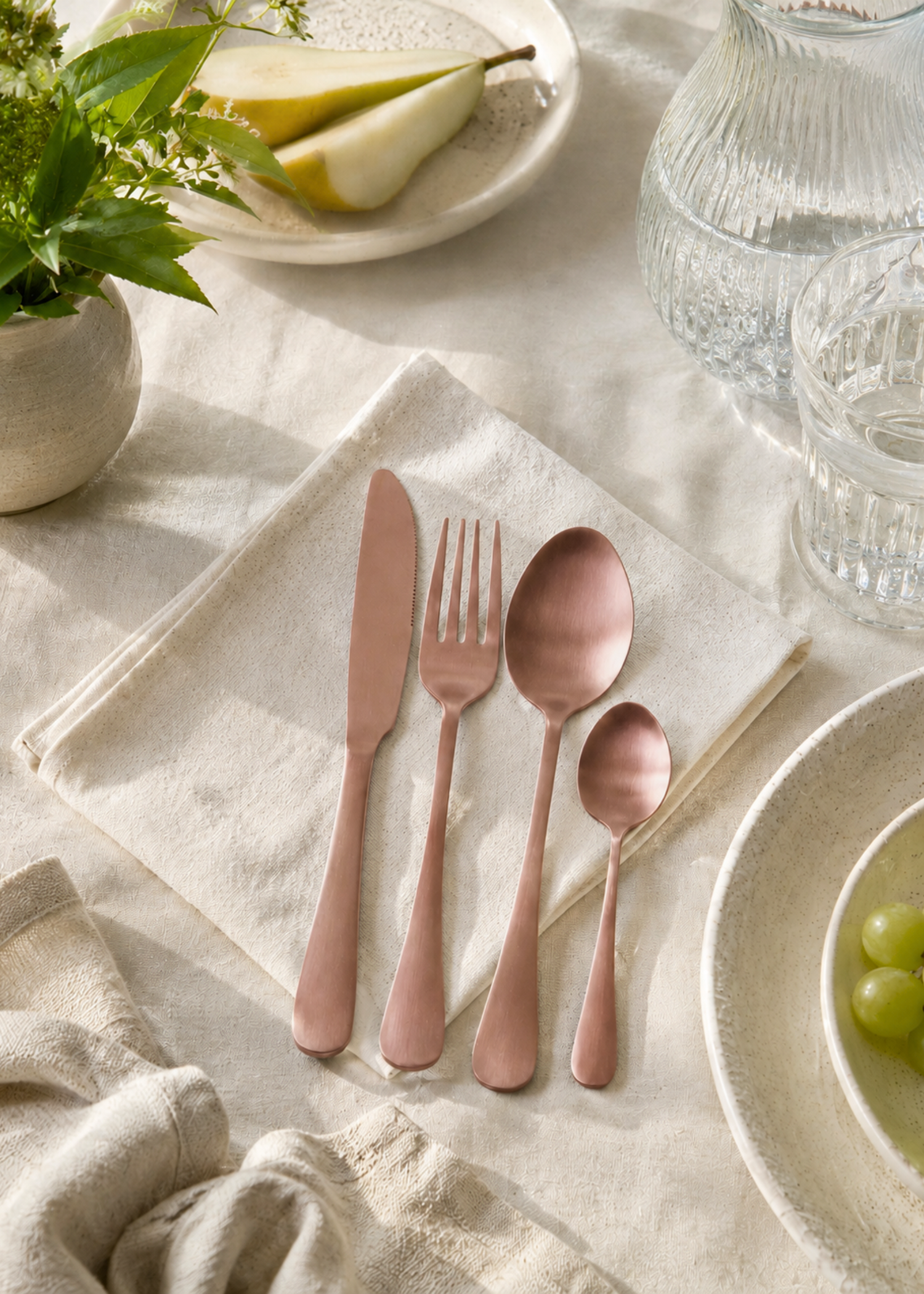 Rose Gold Cutlery Set - 24pcs