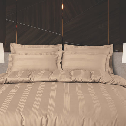 Turin Jacquard Dark Fohn Stripes Bedsheet
