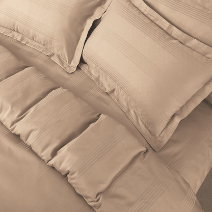 Turin Jacquard Dark Fohn Stripes Bedsheet
