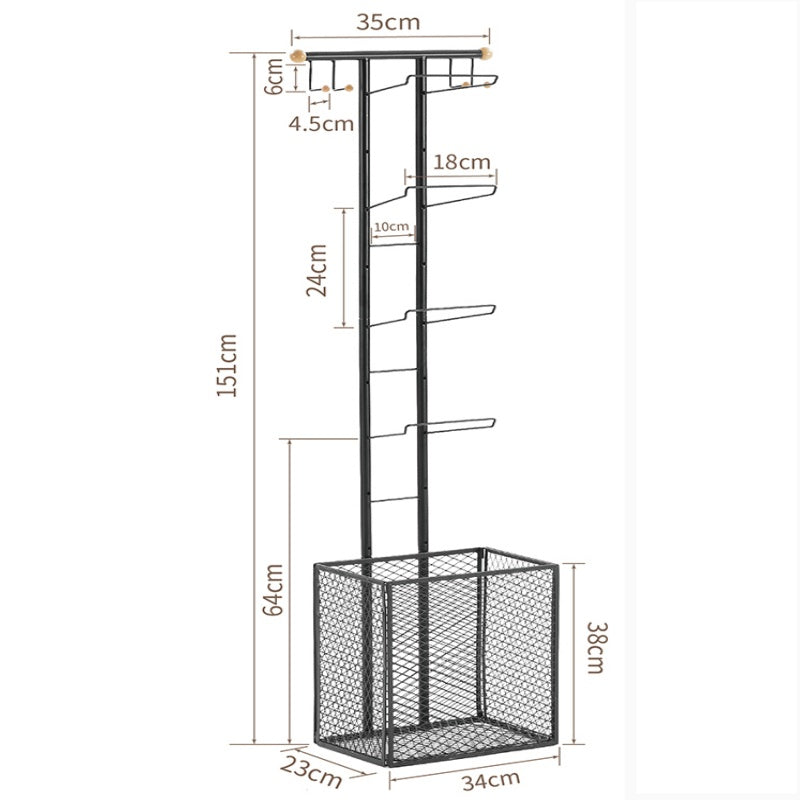 Multifunction Ball Storage Rack - Black