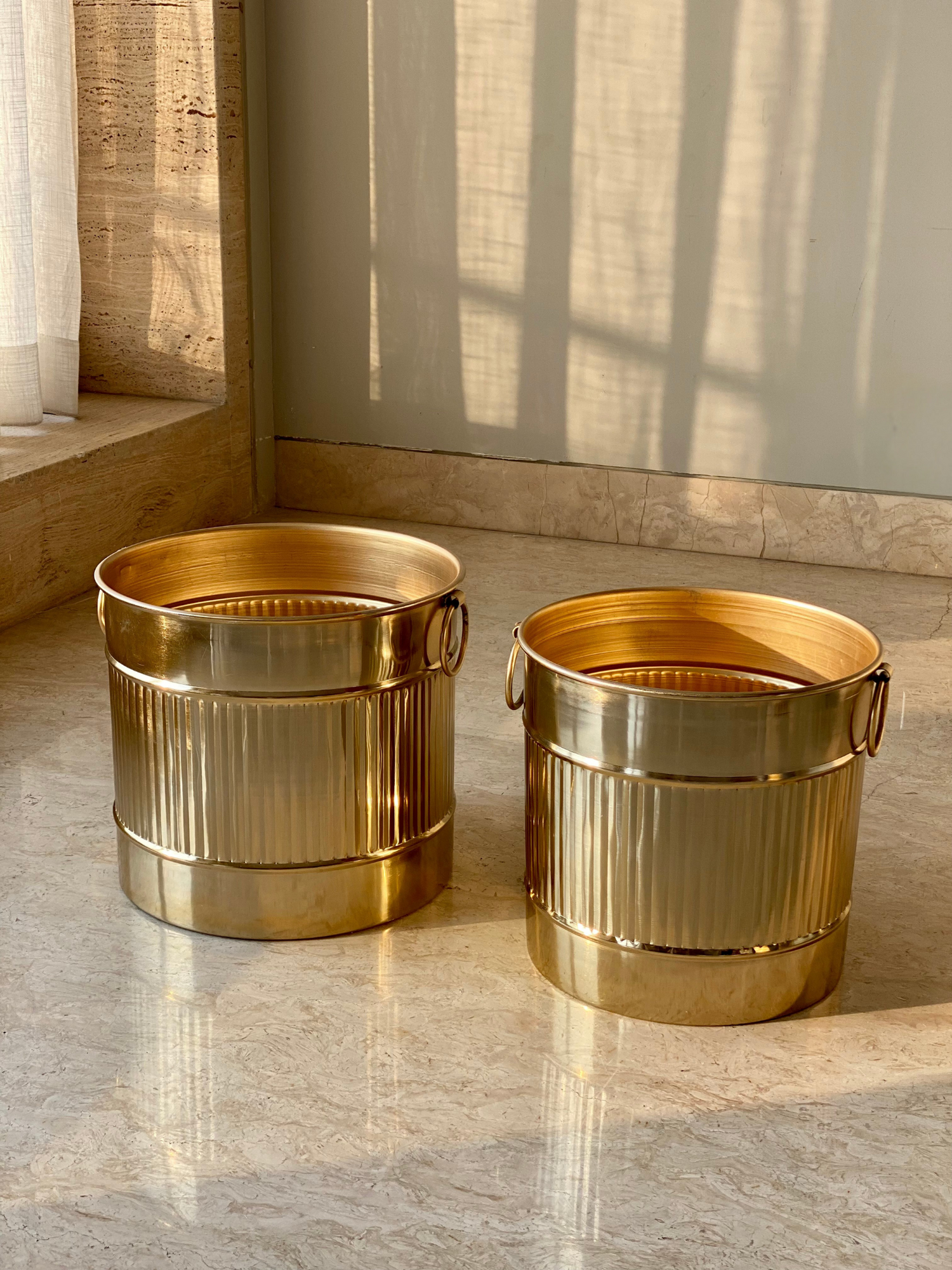 Nova Fluted Planters -  Gold