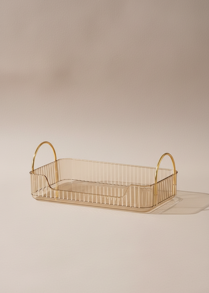 Countertop Cosmetics Storage Tray - Amber