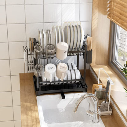 Dish Rack Two Layer Black