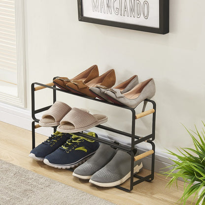 Stackable Shoe Rack - Black