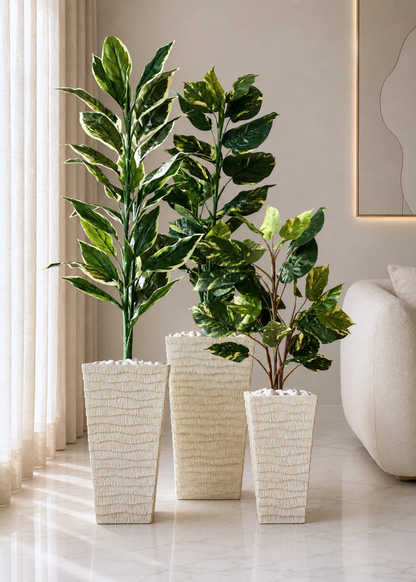 Carved Planters - Ivory