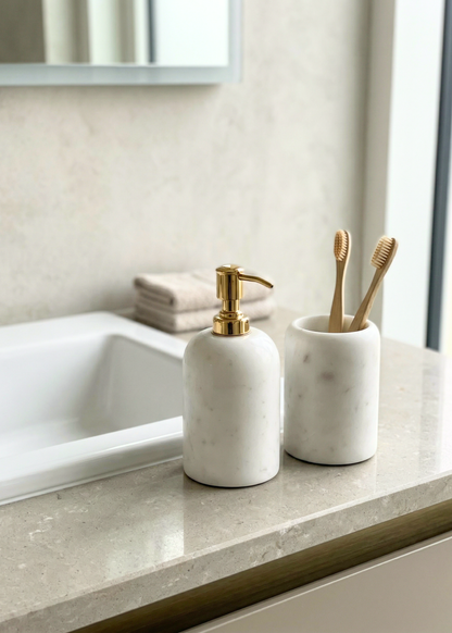 Svara Marble Bath Set - Set of 2