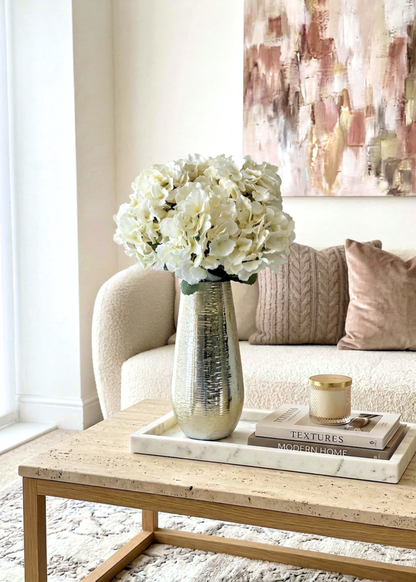 Artificial Hydrangea Flower White - Set of 2