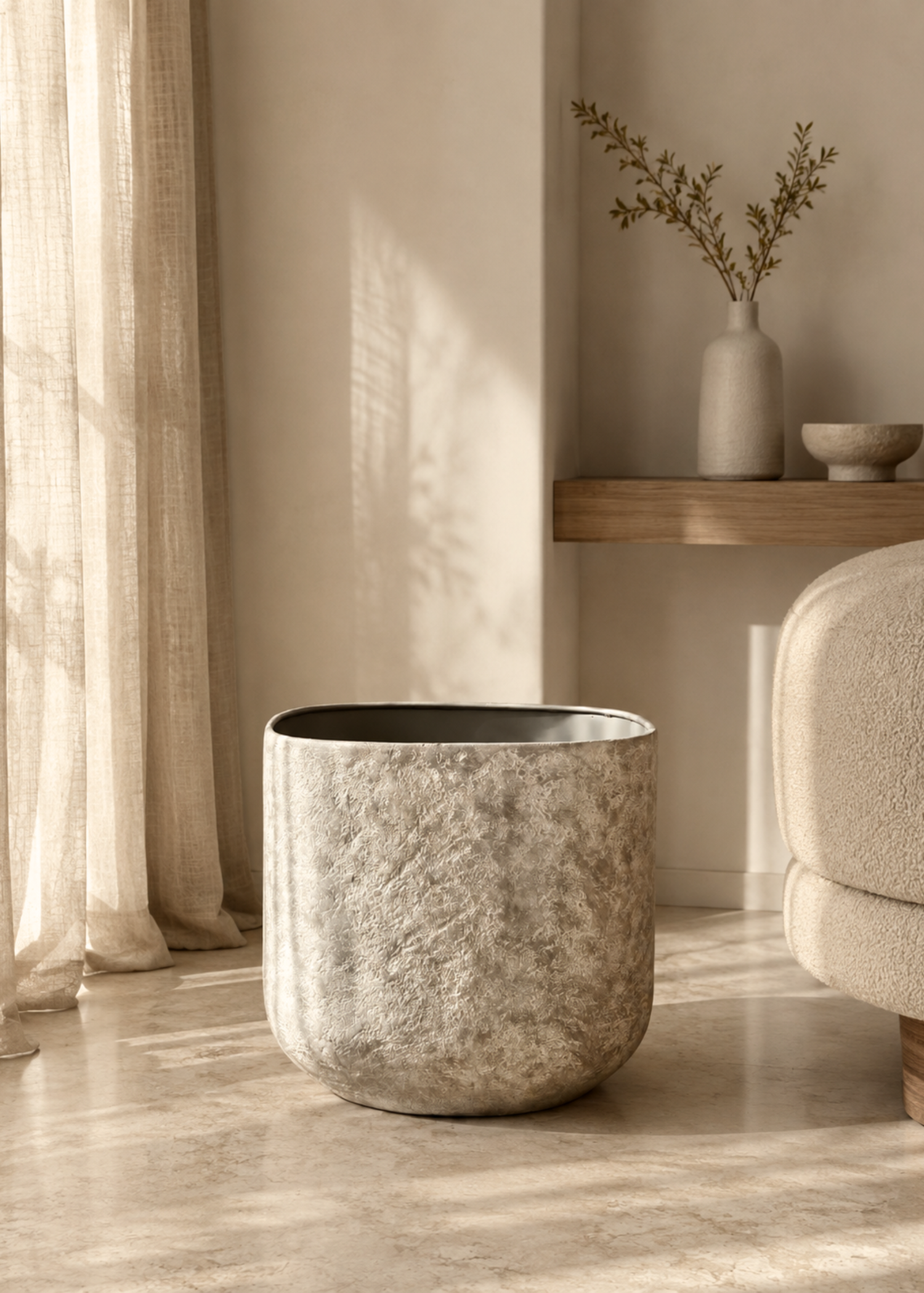 Veranda Square Planters  - Rustic Ivory