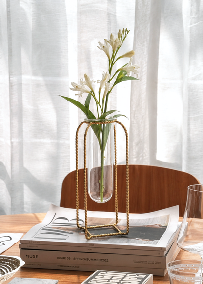 Braided Gold Test Tube Vases