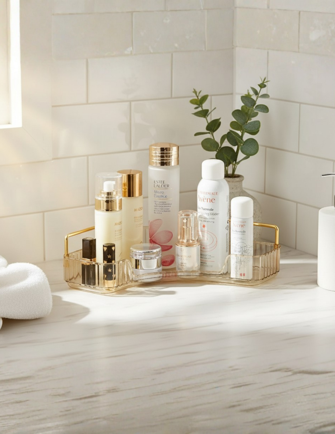 Corner Cosmetic Storage Rack - Amber