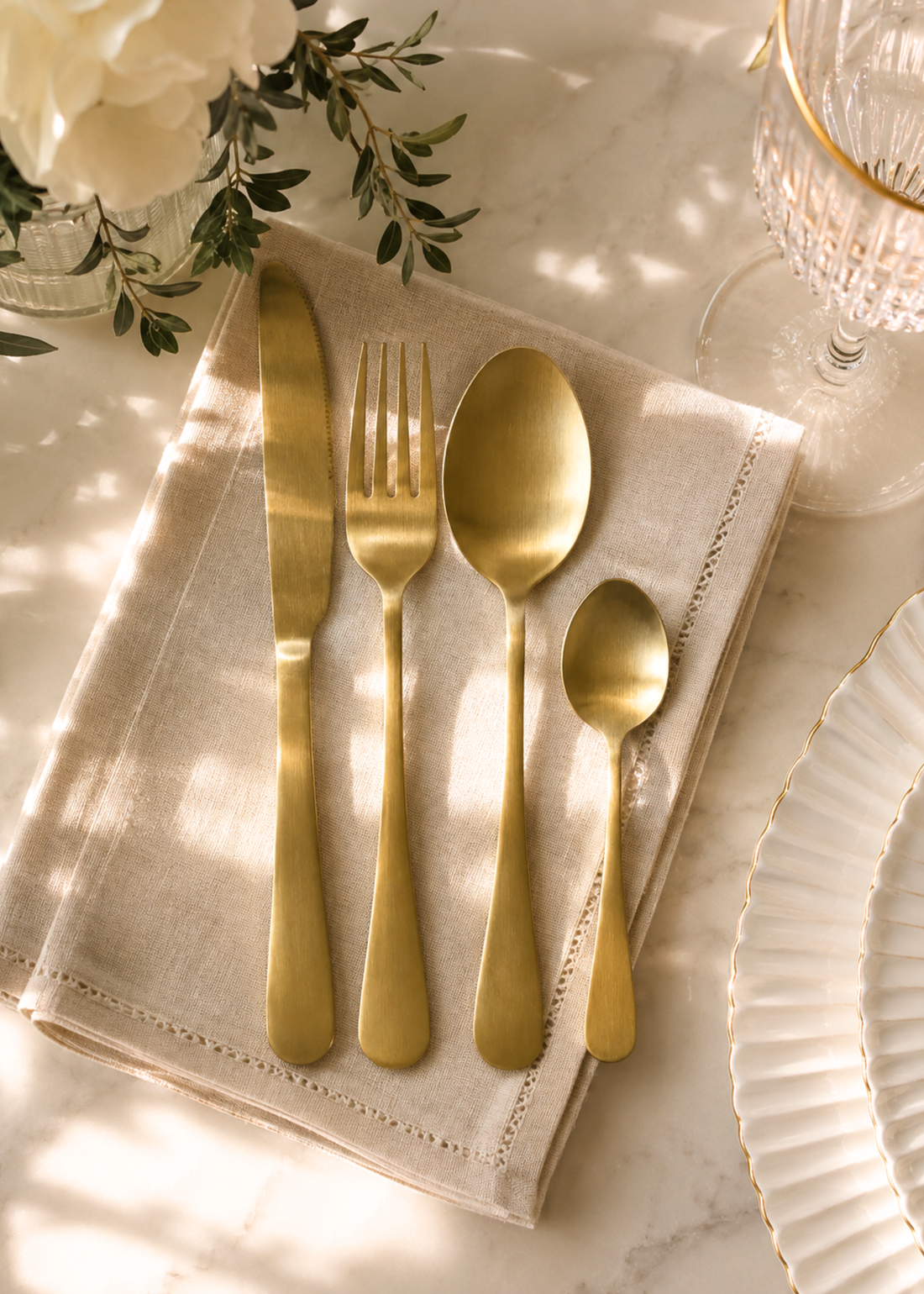 Matt Gold Cutlery Set - 24pcs
