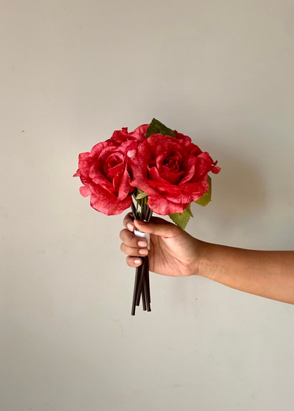 Artificial Peony Flower - Red (Set of 2)