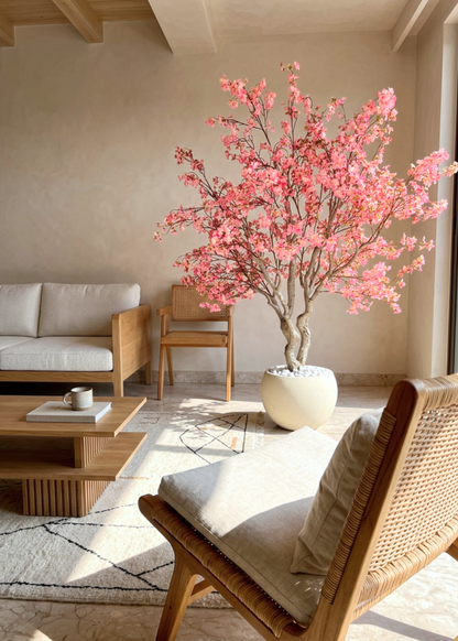 Artificial Blush Cherry Blossom Plant - 6.5 Feet
