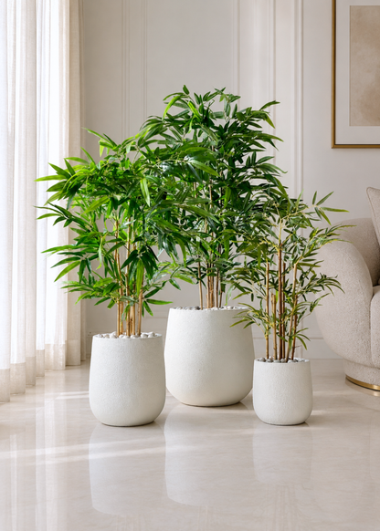 Noa Round Planters - White