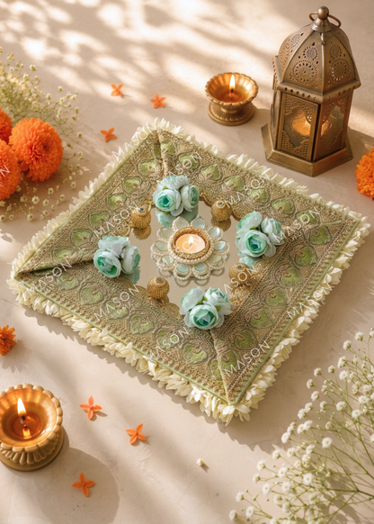 Festive Sage Blossom Rangoli
