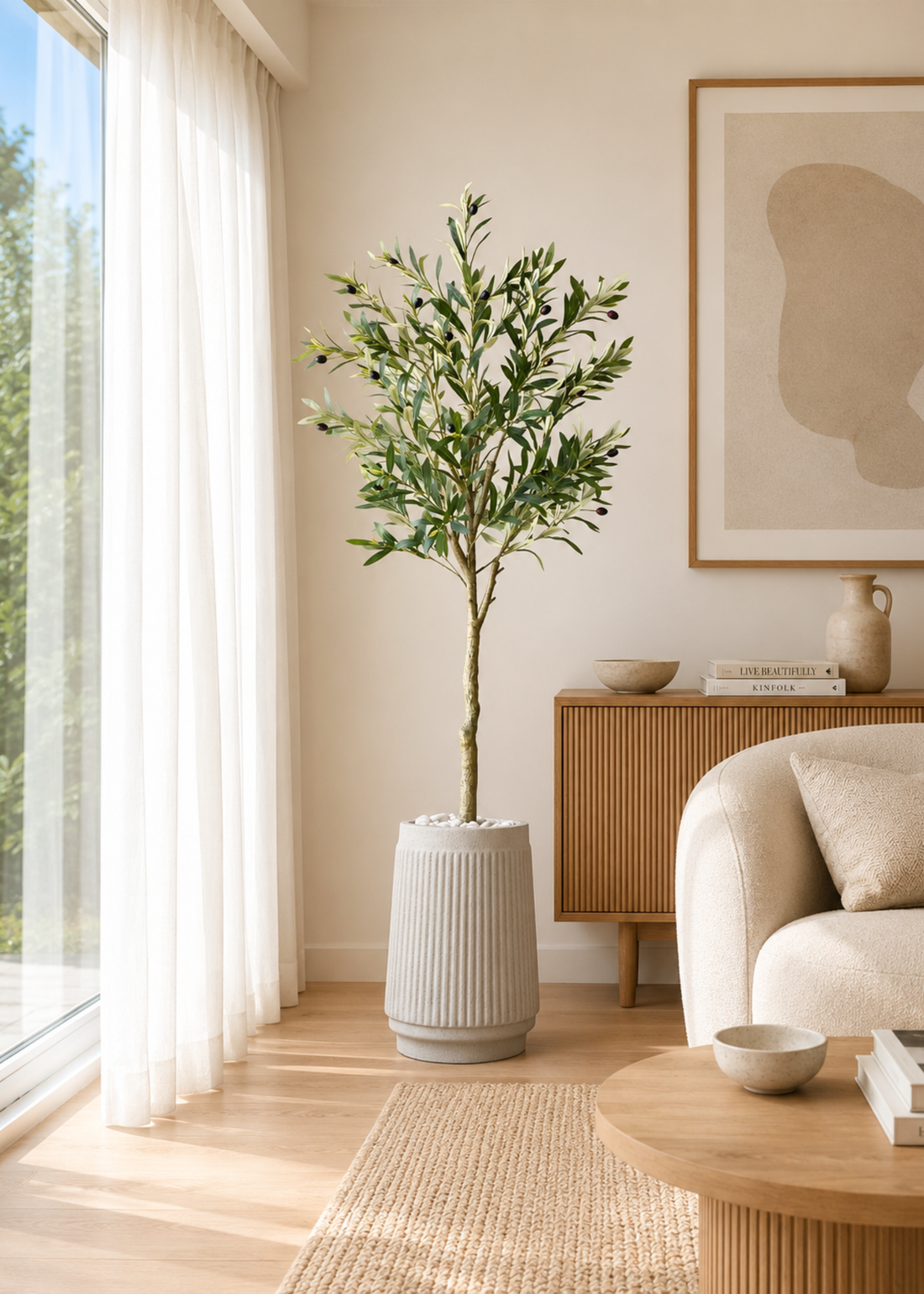 Artificial Mediterranean Olive Plant - 5 Feet