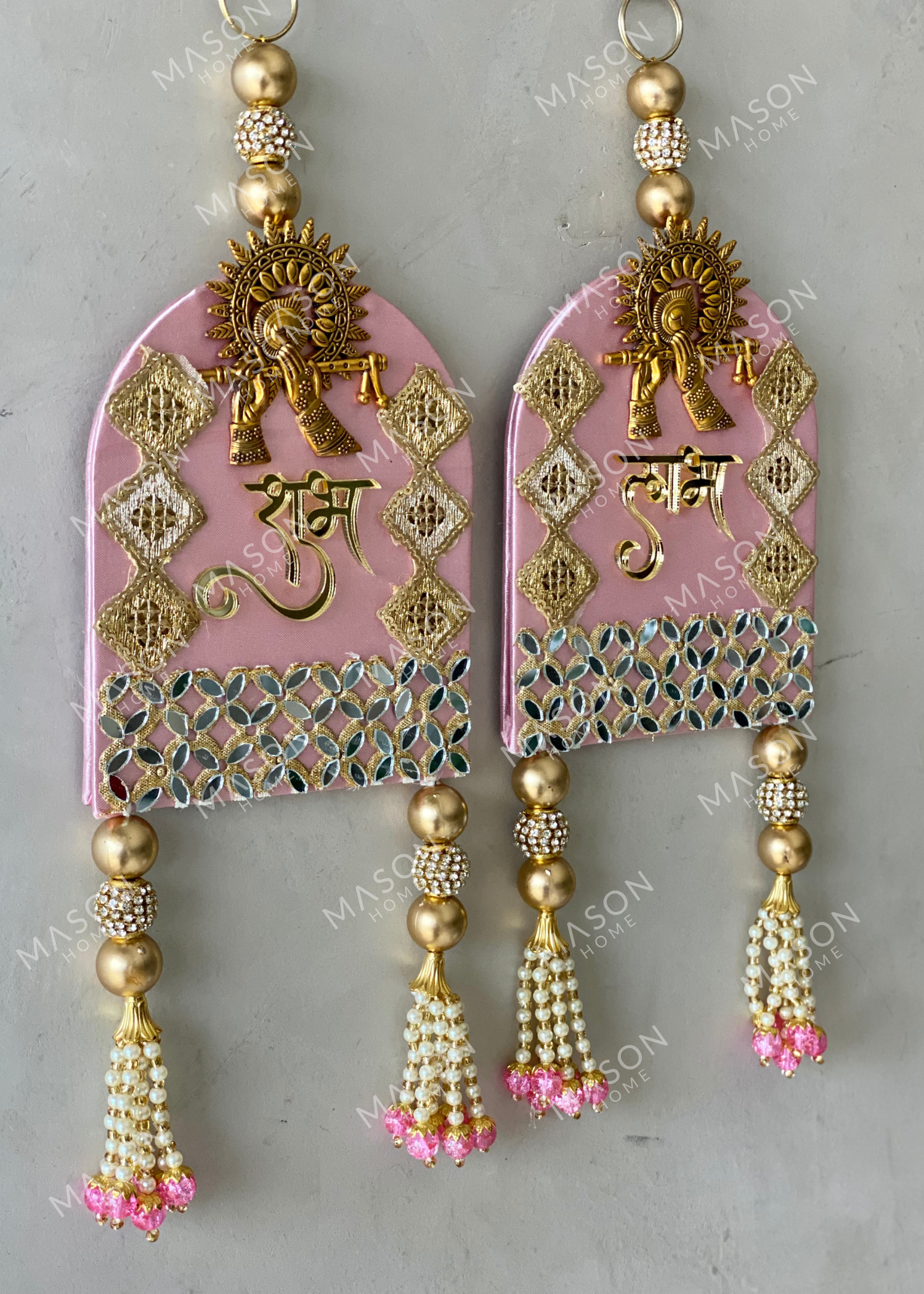 Festive Bansuri Shubh Labh Latkan - Pink