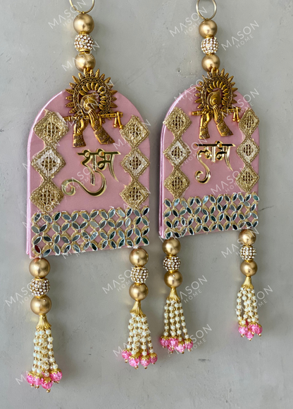 Festive Bansuri Shubh Labh Latkan - Pink