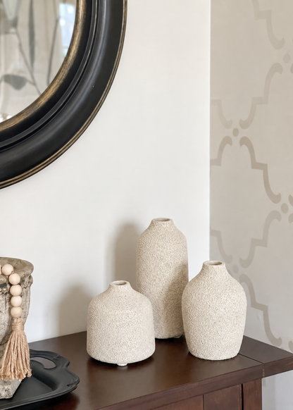 Elma Small Glass Vase - Textured (Set of 3)