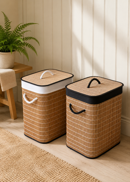 Baskora Laundry  Basket - Black &amp; Brown