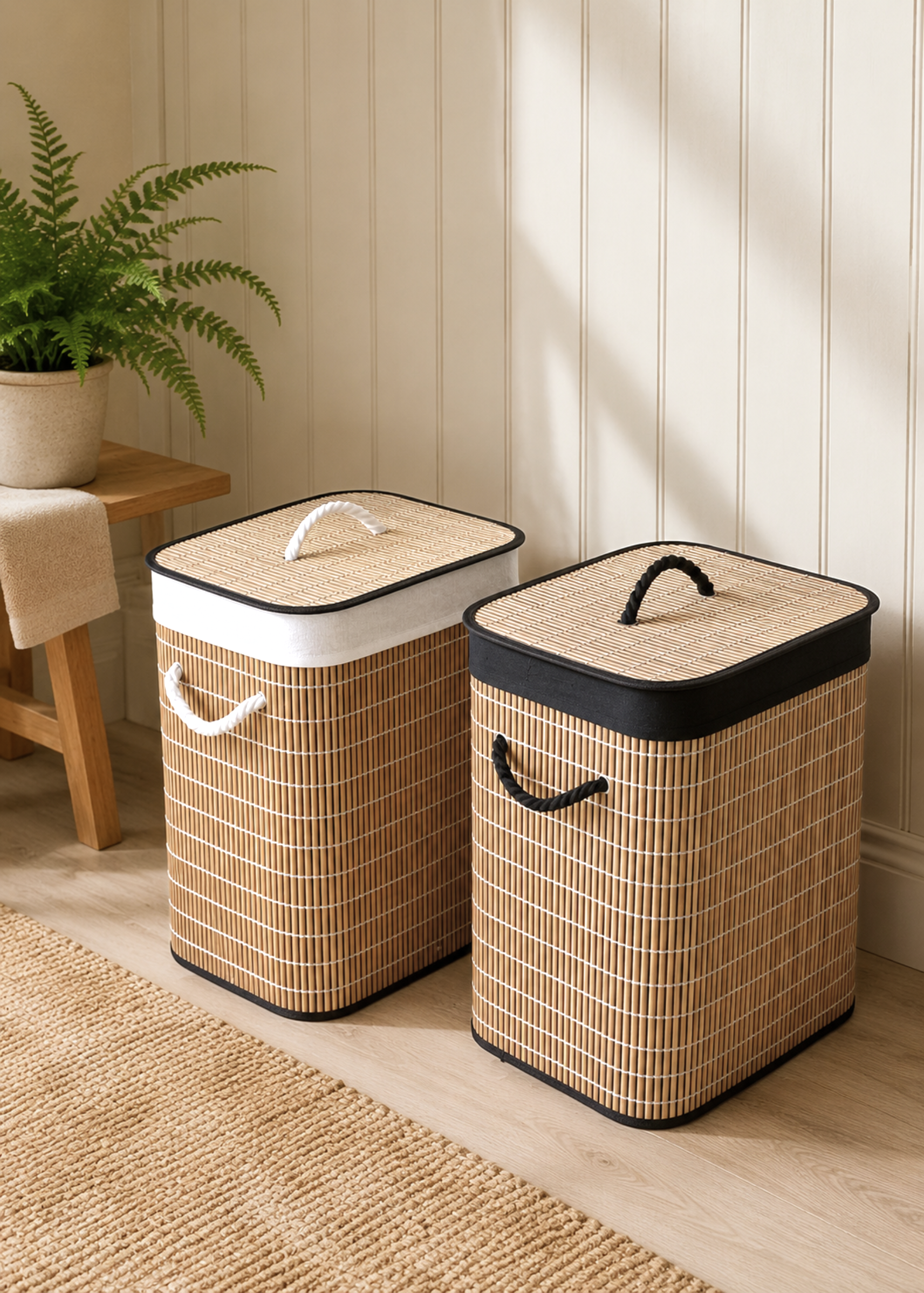 Baskora Laundry  Basket - Black &amp; Brown