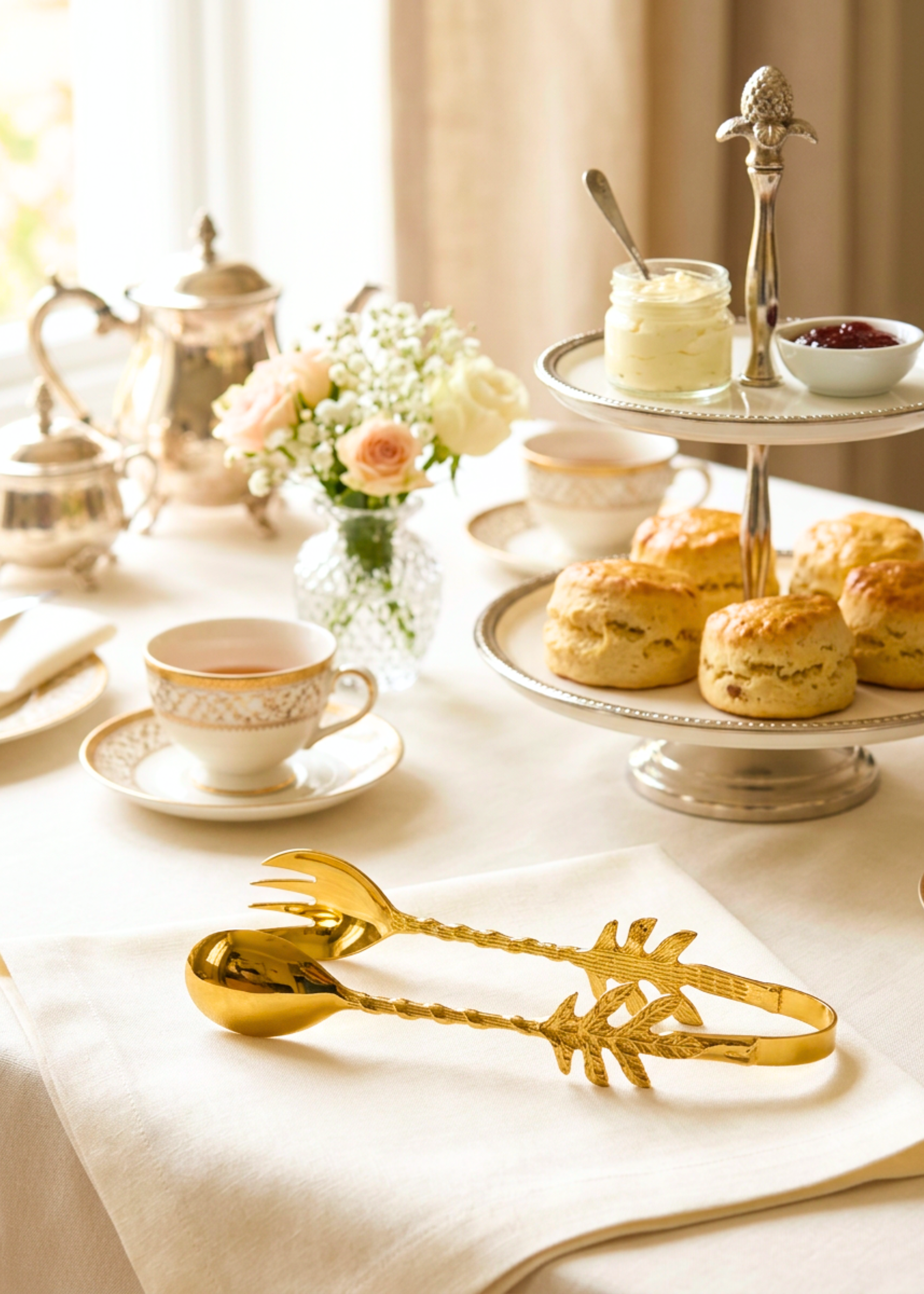 Royal Floral Bloom Tongs - Gold