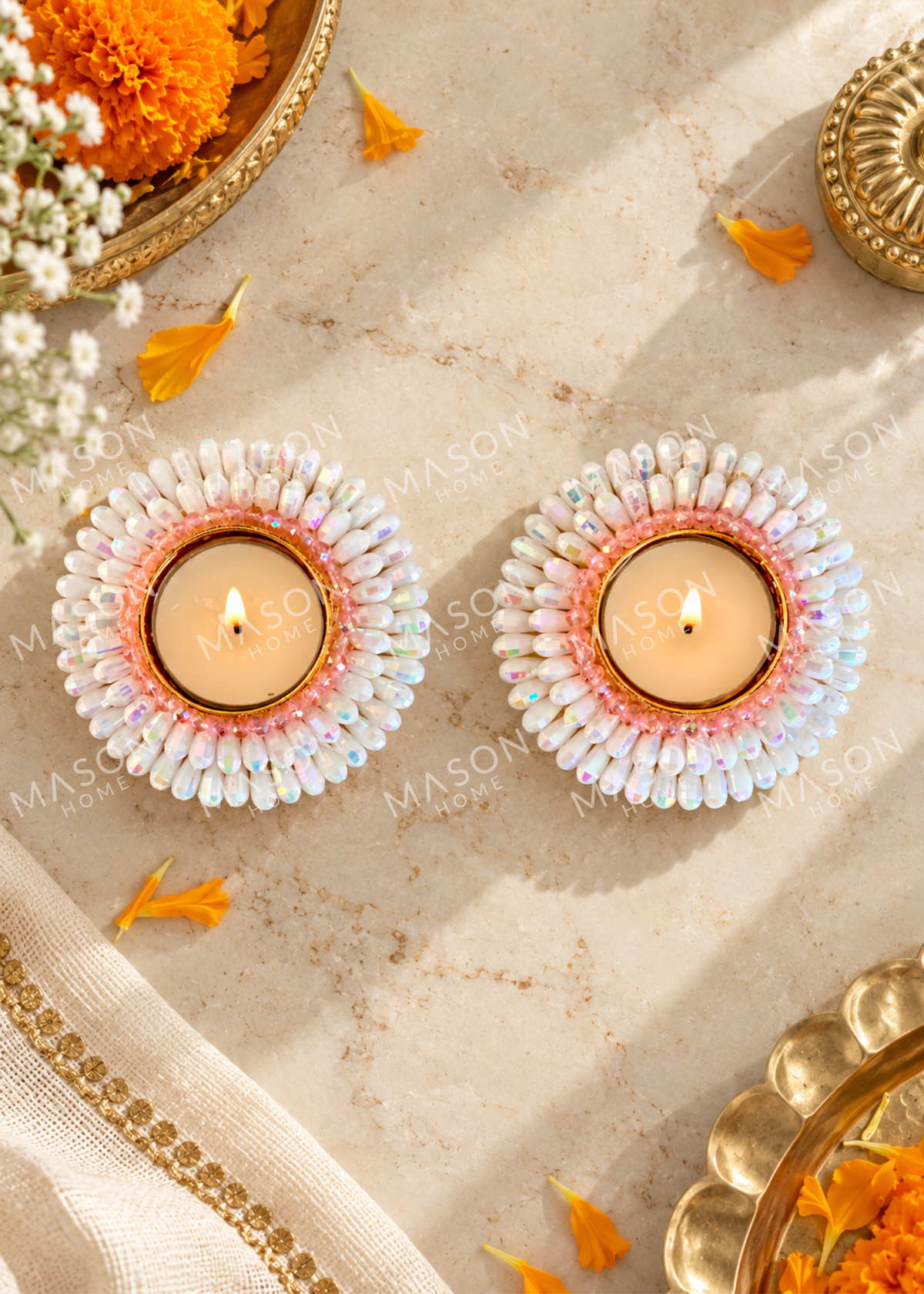 Festive Serelle Tealight Holder - Set of 2