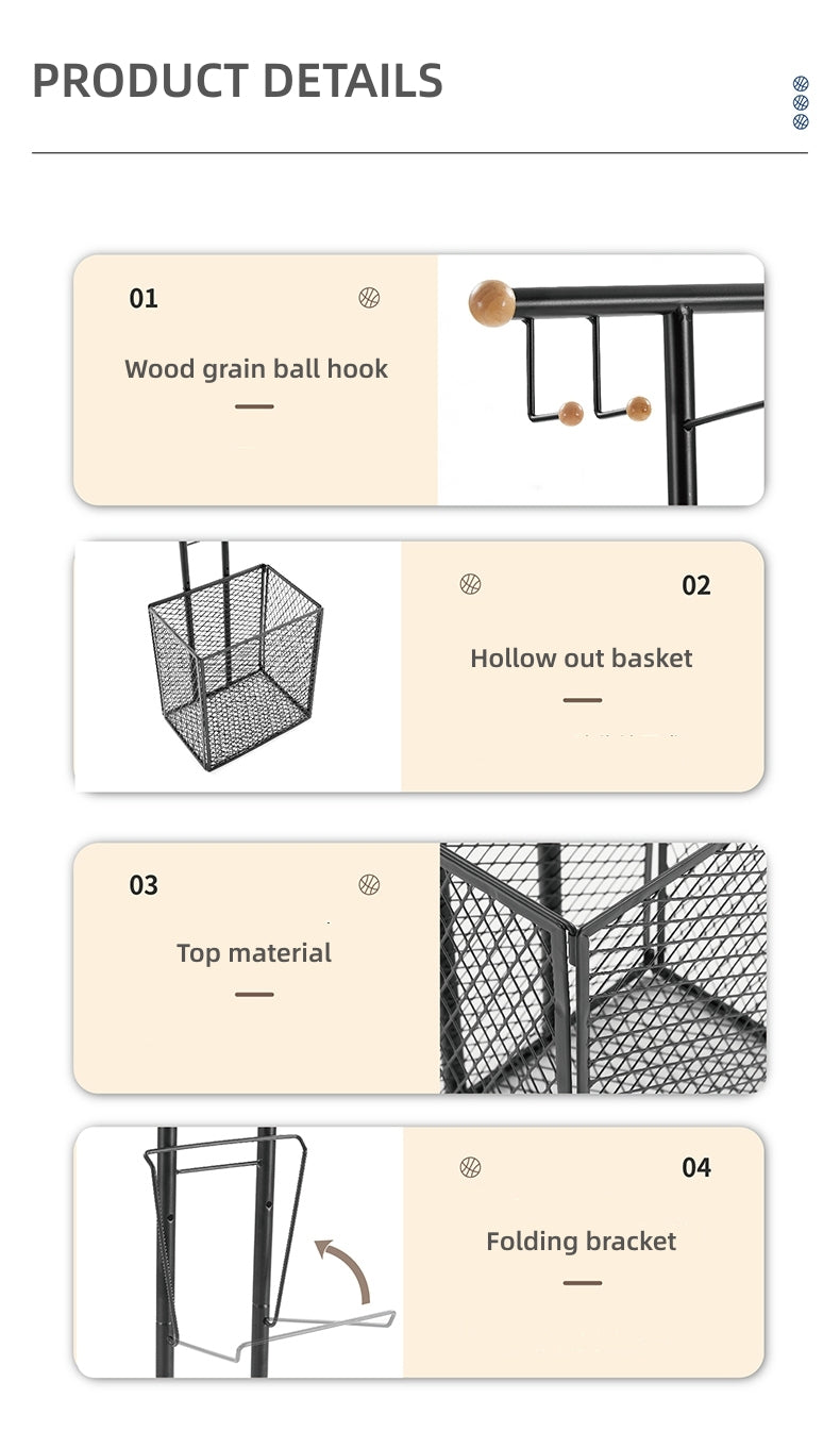 Multifunction Ball Storage Rack - Black