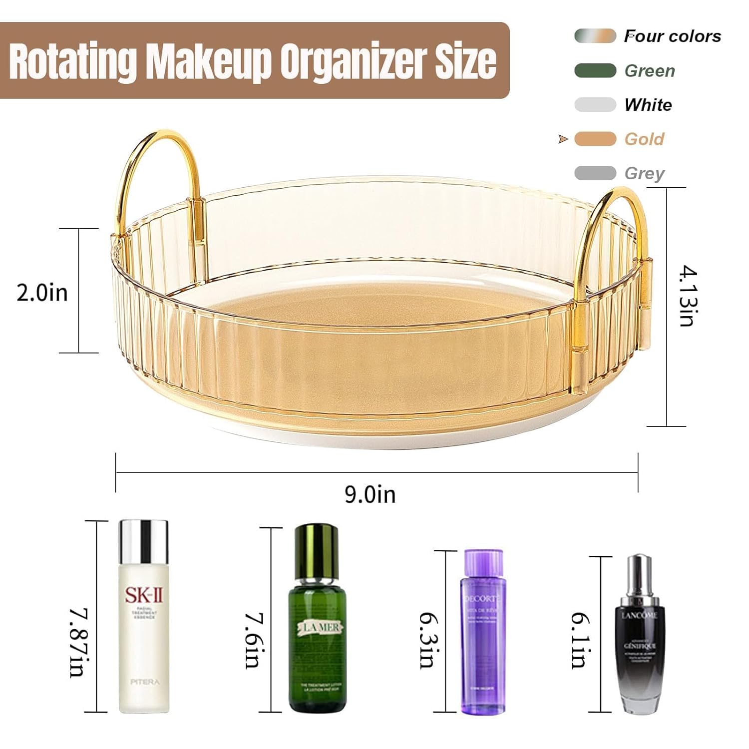Rotating Makeup Organiser - Amber