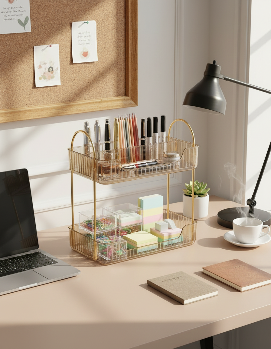 Two Tier Cosmetics Organiser - Amber