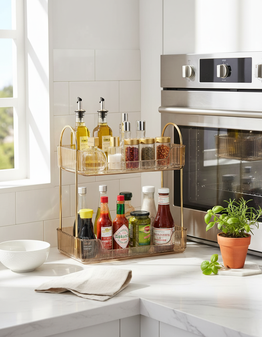 Two Tier Cosmetics Organiser - Amber