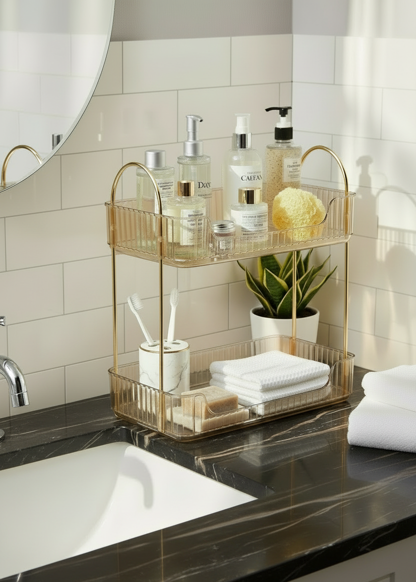 Two Tier Cosmetics Organiser - Amber