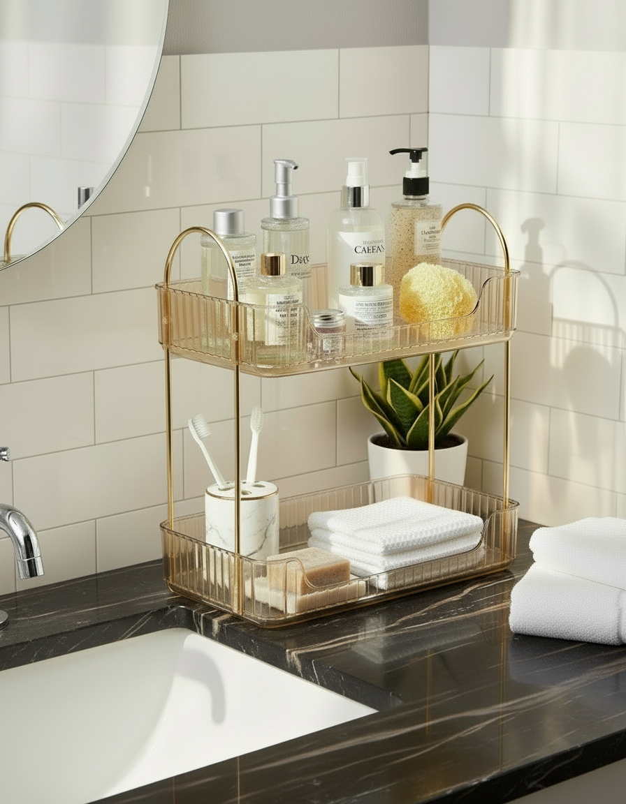 Two Tier Cosmetics Organiser - Amber